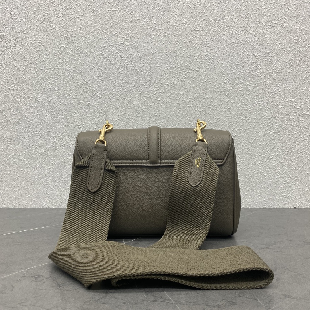 Celine Teen Soft 16 Smooth Calfskin Shoulder Bag Green 196853